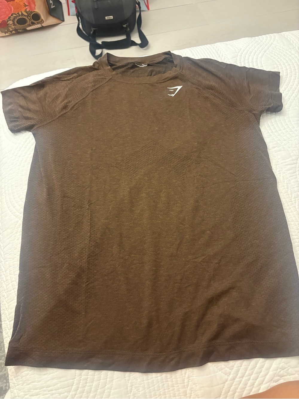 Gymshark Brown Short-Sleeve oversized Performance Tee
